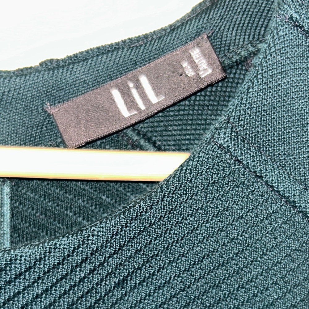 Made in France Green Sheath Dress with 3/4 Raglan Sleeves. True Color Is First